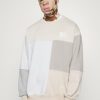 Clothing * | Mennace Cut And Sew Patchwork Sweatshirt Stone