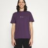 Clothing * | Mennace Essential Regular Unisex Print T-Shirt Purple