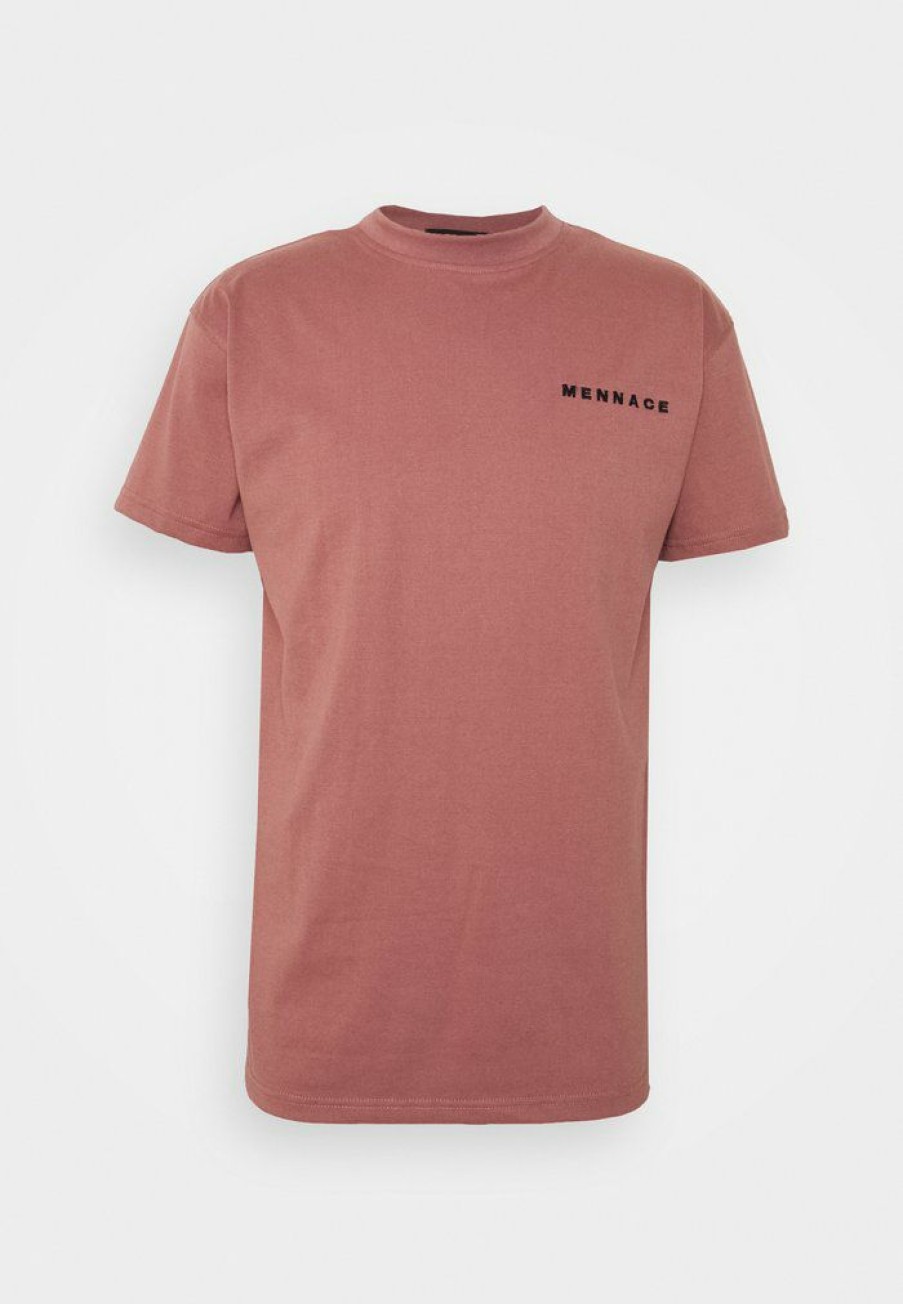 Clothing * | Mennace Essential Regular Unisex Print T-Shirt Pink