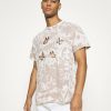 Clothing * | Mennace Tie Dye Rosebowl Reality Regular Print T-Shirt Tan