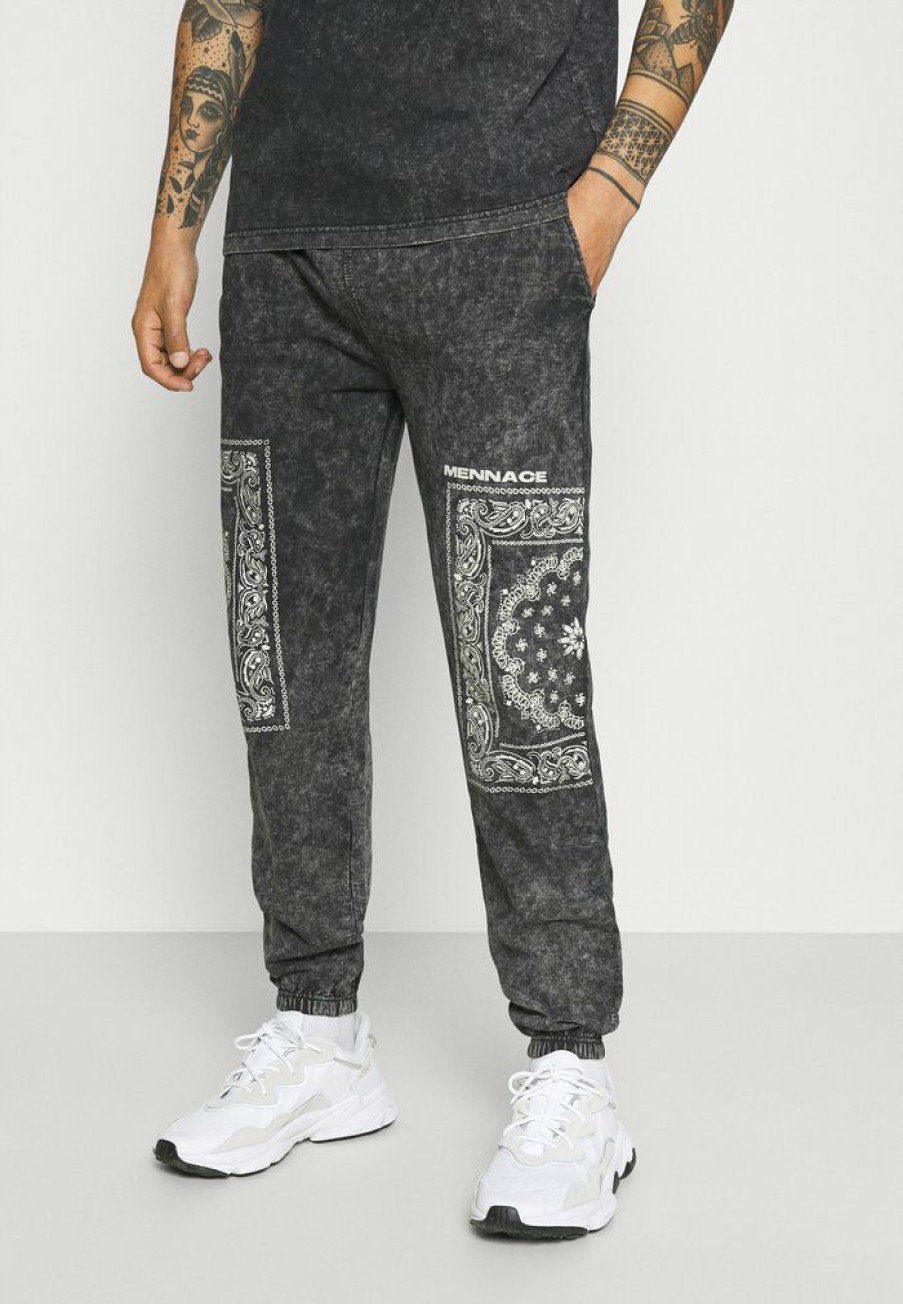 Shirt * | Mennace Rosebowl Bandana Regular Jogger Tracksuit Bottoms Black