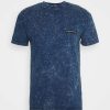 Clothing * | Mennace Washed Badge Unisex Print T-Shirt Blue