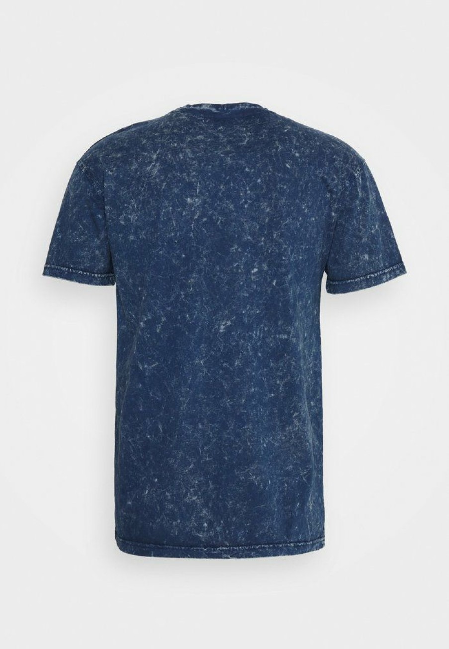 Clothing * | Mennace Washed Badge Unisex Print T-Shirt Blue