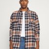 Clothing * | Mennace Evian Brushed Check Unisex Summer Jacket Brown