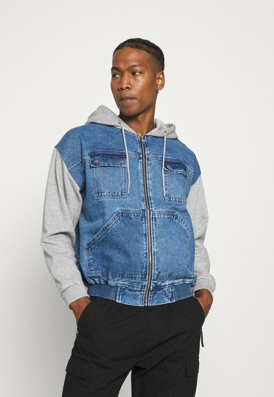 Clothing * | Mennace Oversized Jacket Denim Jacket Blue