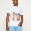 Clothing * | Mennace Courtside Basketball Regular Print T-Shirt White