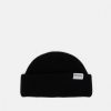 Accessoires * | Mennace Mini Roll Beanie With Tab Unisex Beanie Black