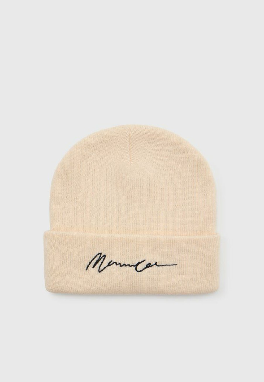 Accessoires * | Mennace Signature Beanie Unisex Beanie Off White