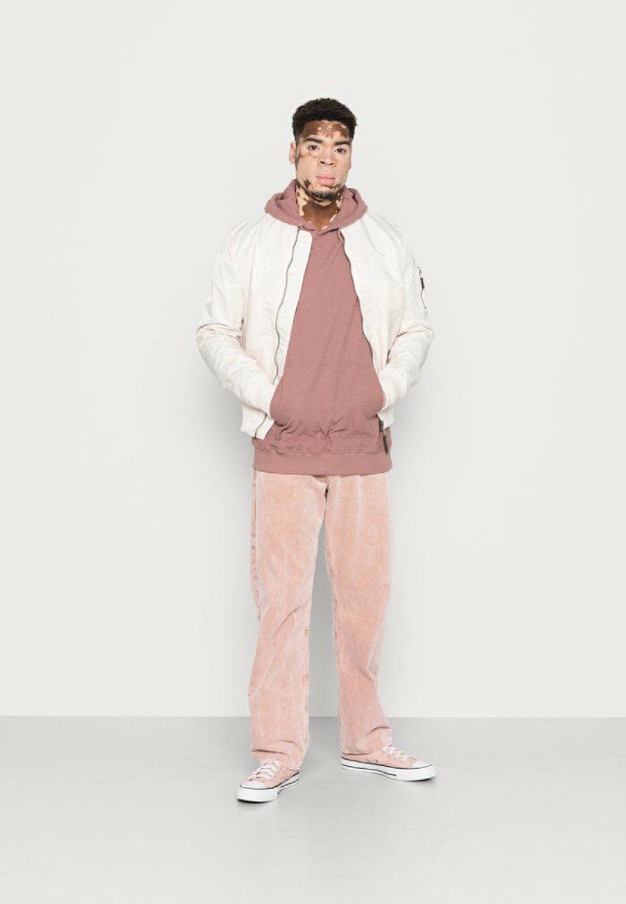 Clothing * | Mennace Waffle Texture Hoodie Unisex Hoodie Dusty Pink