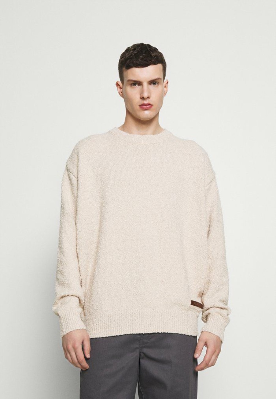 Clothing * | Mennace Evian Boucle Slouch Knit Unisex Jumper Cream