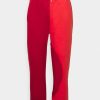 Shirt * | Mennace Wavy Seam Jogger Unisex Tracksuit Bottoms Red