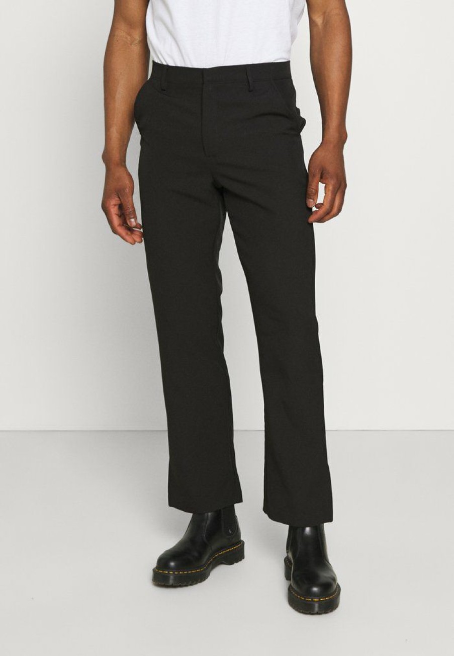 Shirt * | Mennace On The Run Straight Leg Tailored Trouser Trousers Black