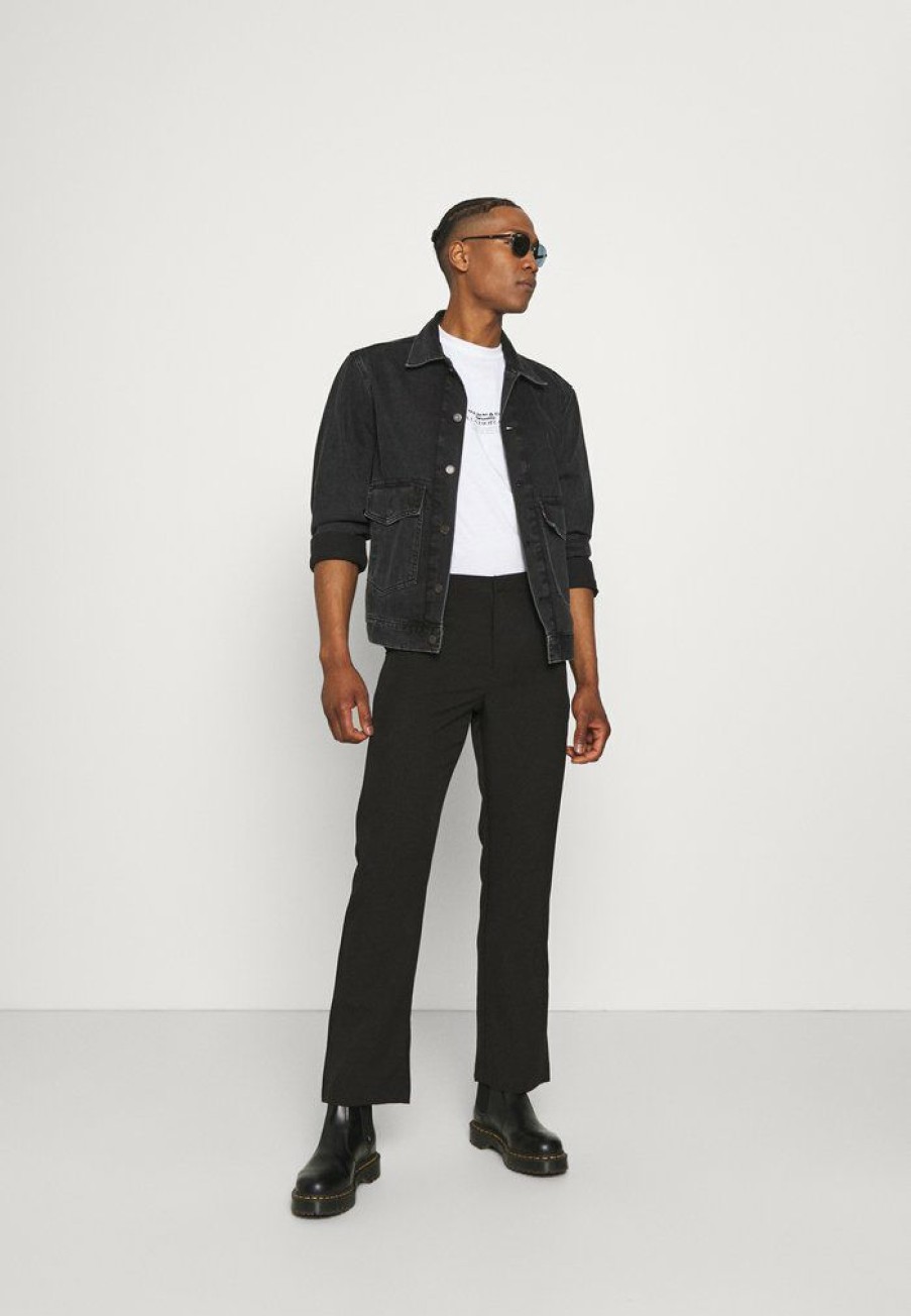 Shirt * | Mennace On The Run Straight Leg Tailored Trouser Trousers Black