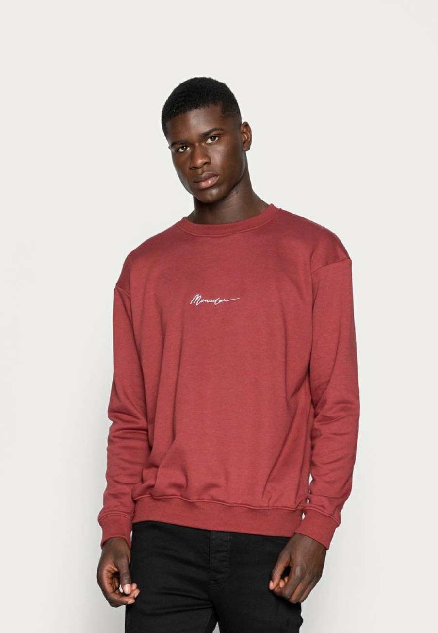 Clothing * | Mennace Essential Boxy Unisex Sweatshirt Burgundy