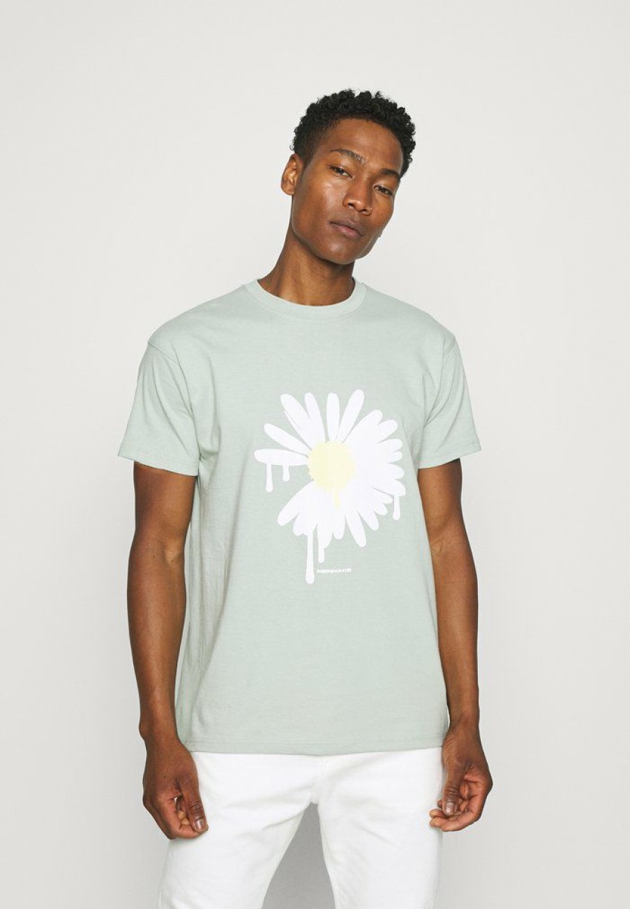 Clothing * | Mennace Sundaze Daisy Regular Unisex Print T-Shirt Green