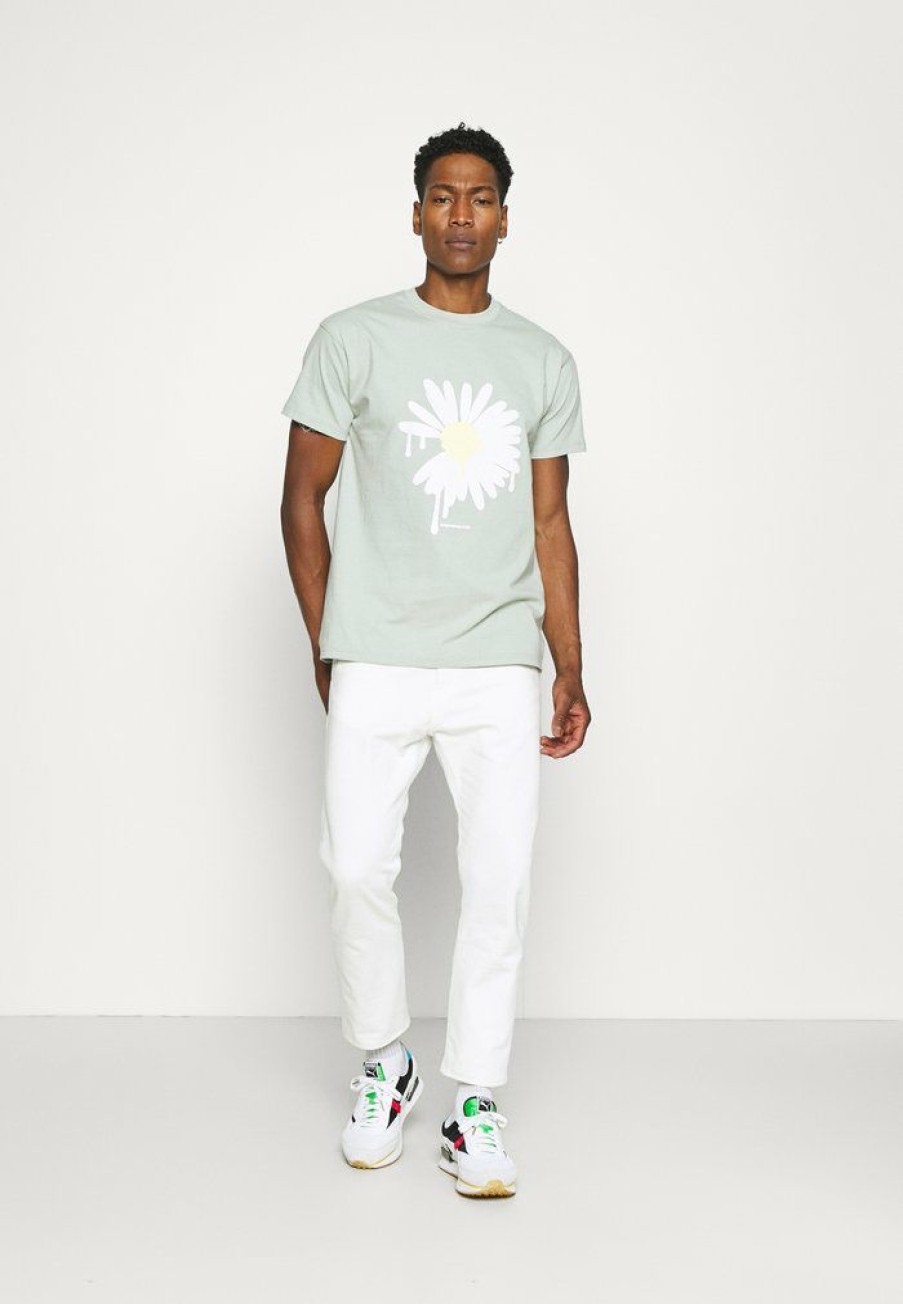 Clothing * | Mennace Sundaze Daisy Regular Unisex Print T-Shirt Green