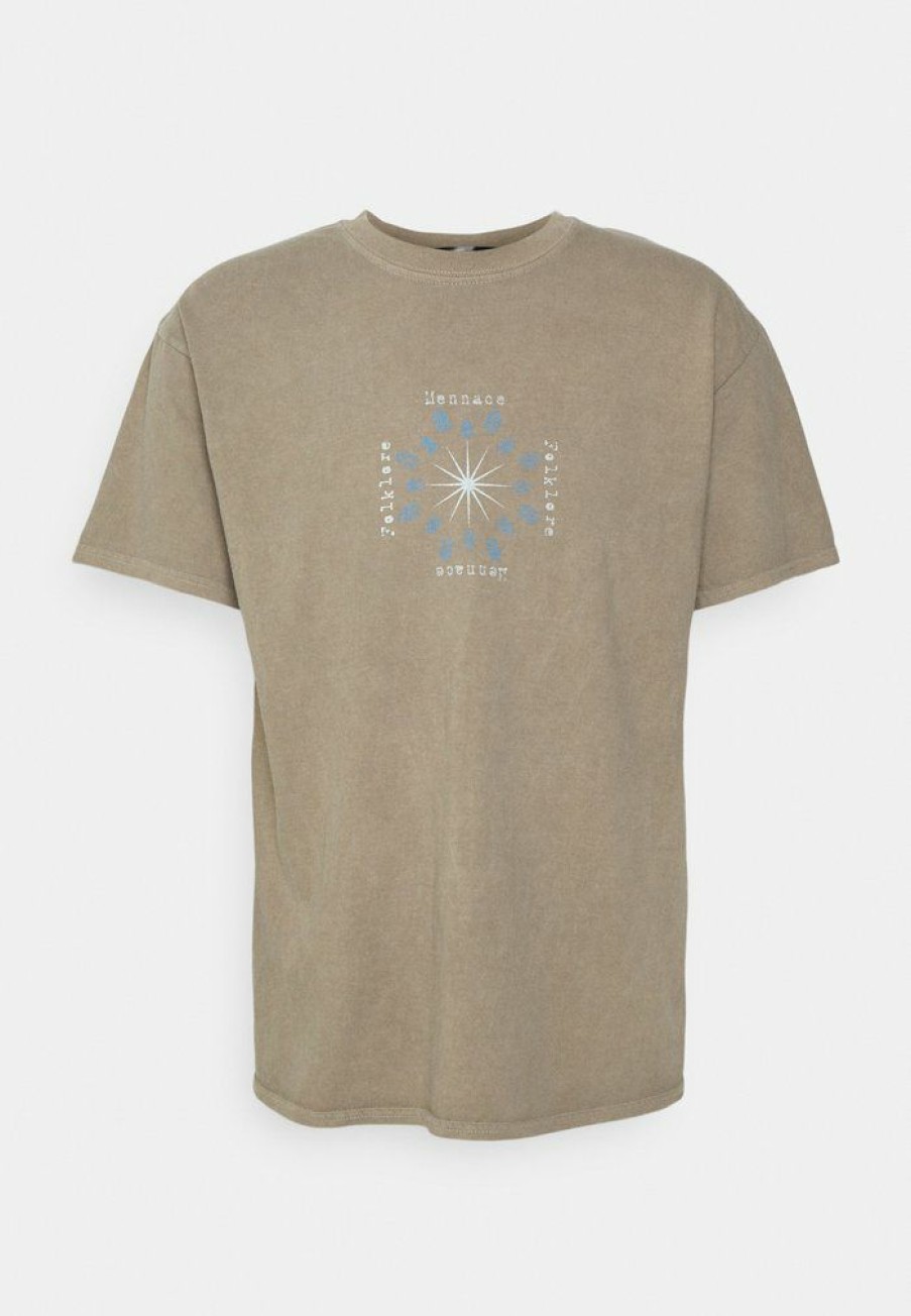 Clothing * | Mennace Solstice Of Light Print T-Shirt Stone