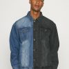 Clothing * | Mennace Spliced Trucker Jacket Denim Jacket Blue