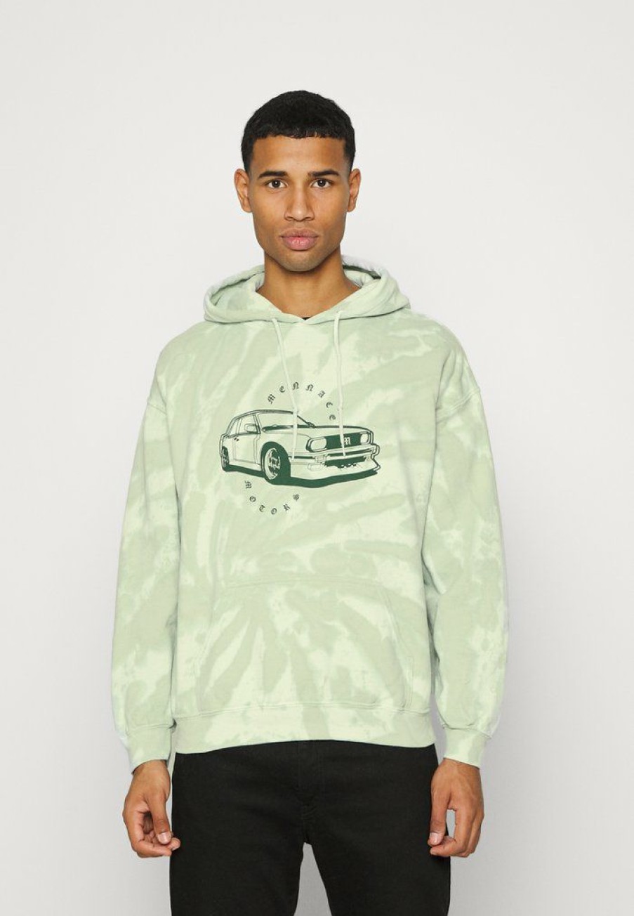 Clothing * | Mennace Swirl Dye Motor Hoodie Sweatshirt Light Green