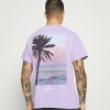 Clothing * | Mennace New Paradise Regular Print T-Shirt Purple