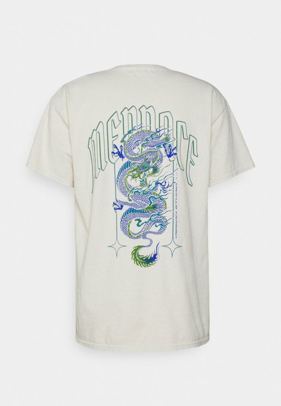 Clothing * | Mennace Havana Dragon Regular Print T-Shirt Ecru