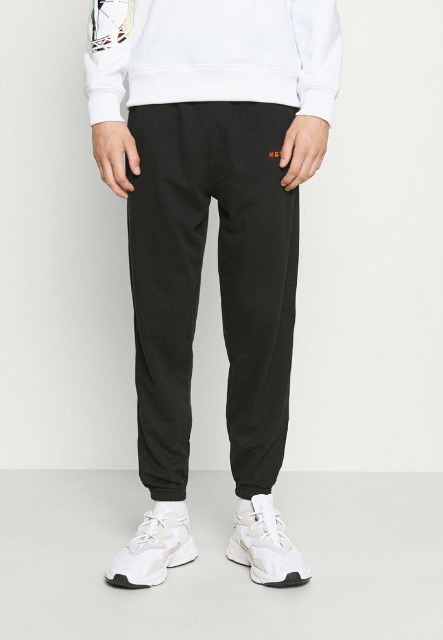 Shirt * | Mennace Essential Regular Jogger Unisex Tracksuit Bottoms Black