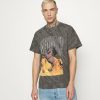 Clothing * | Mennace Flaming Steed Tie Dye Print T-Shirt Grey