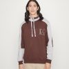 Clothing * | Mennace Contrast Panel Half Zip Sweatshirt Brown