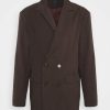 Clothing * | Mennace Double Breasted Suit Jacket Blazer Jacket Brown