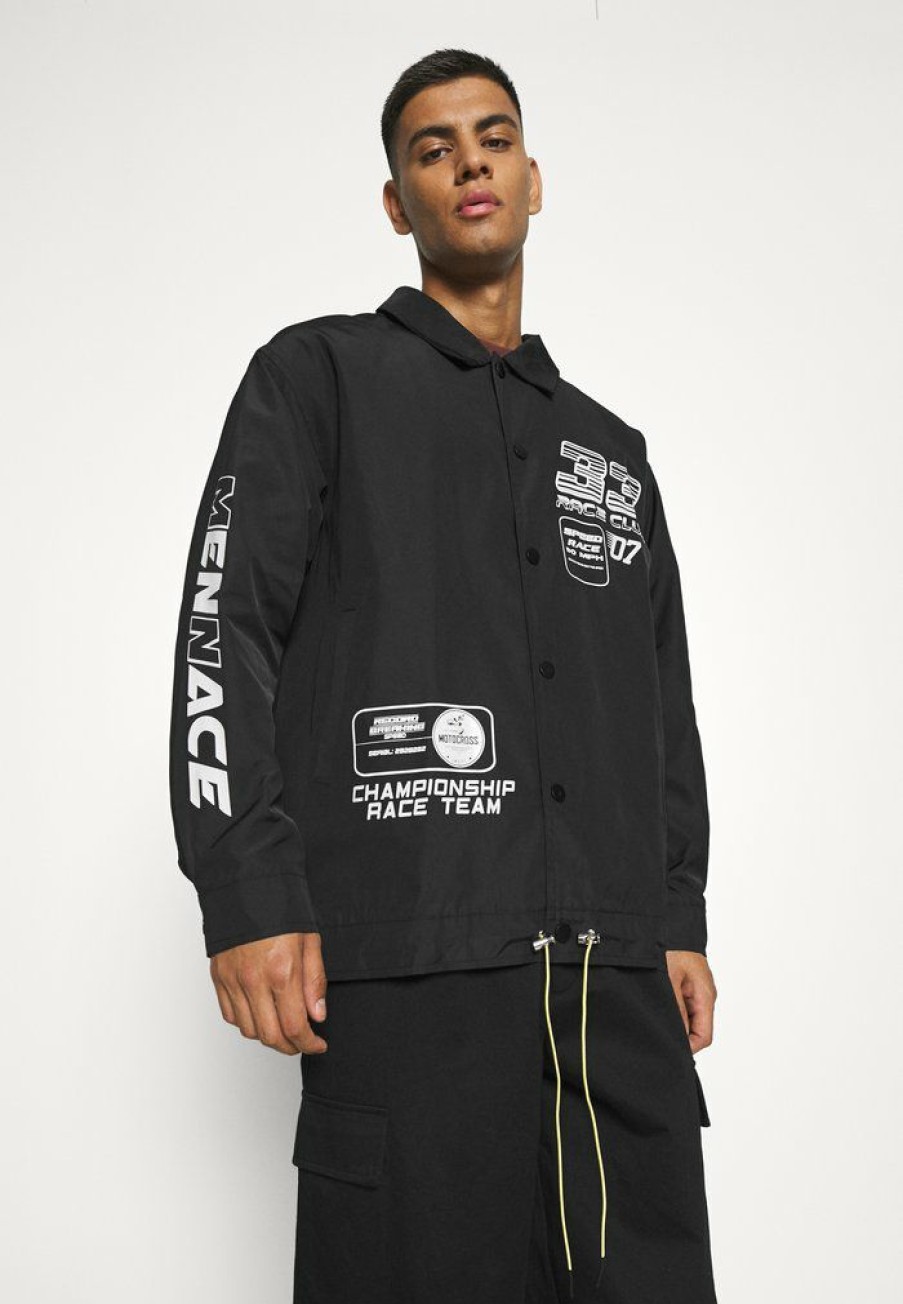 Clothing * | Mennace Boys Club Coach Jacket Summer Jacket Black