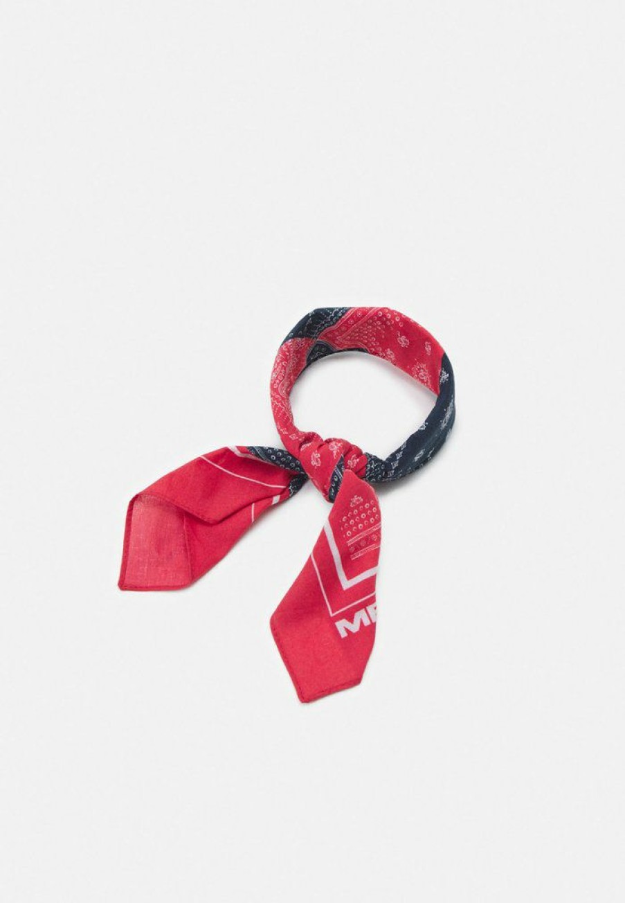 Accessoires * | Mennace Patchwork Paisley Bandana Unisex Foulard Red