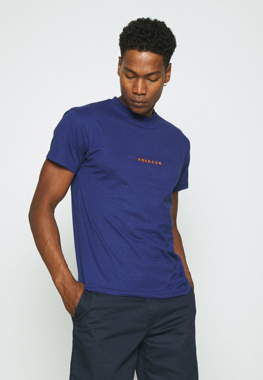 Clothing * | Mennace Essential Regular Unisex Print T-Shirt Blue