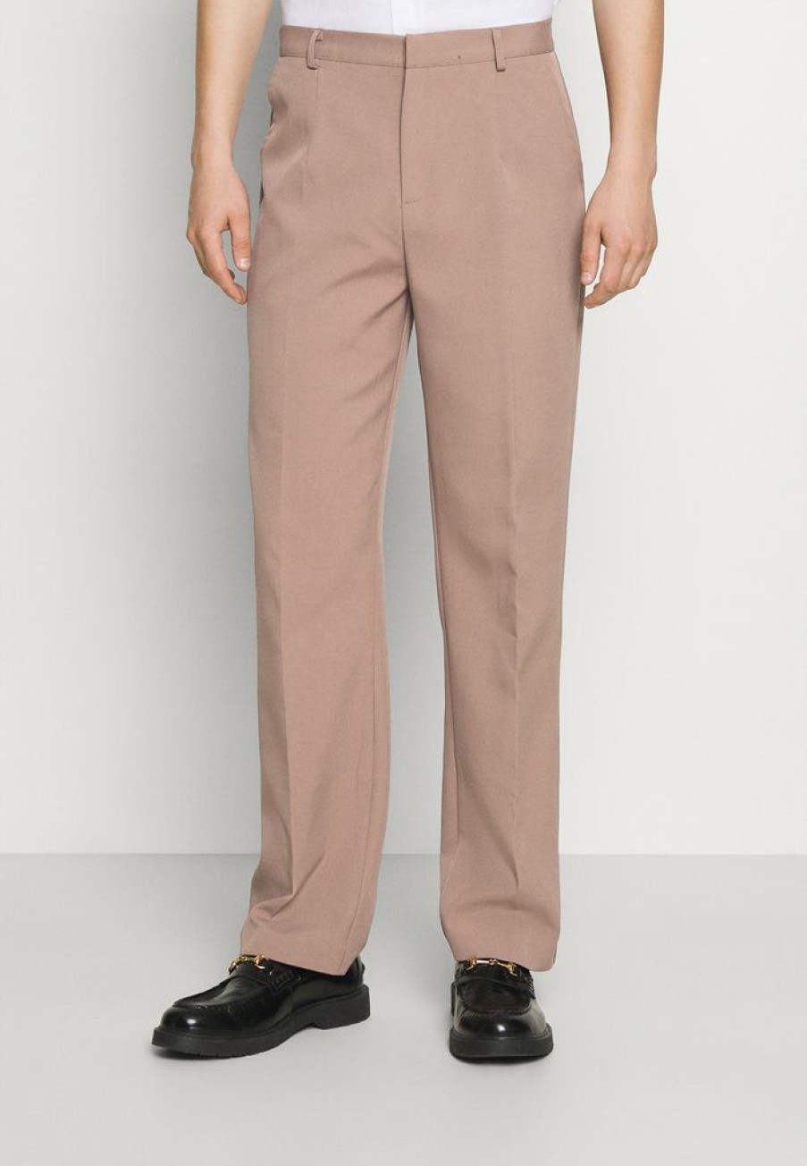 Shirt * | Mennace Evian Straight Leg Suit Trouser Trousers Stone