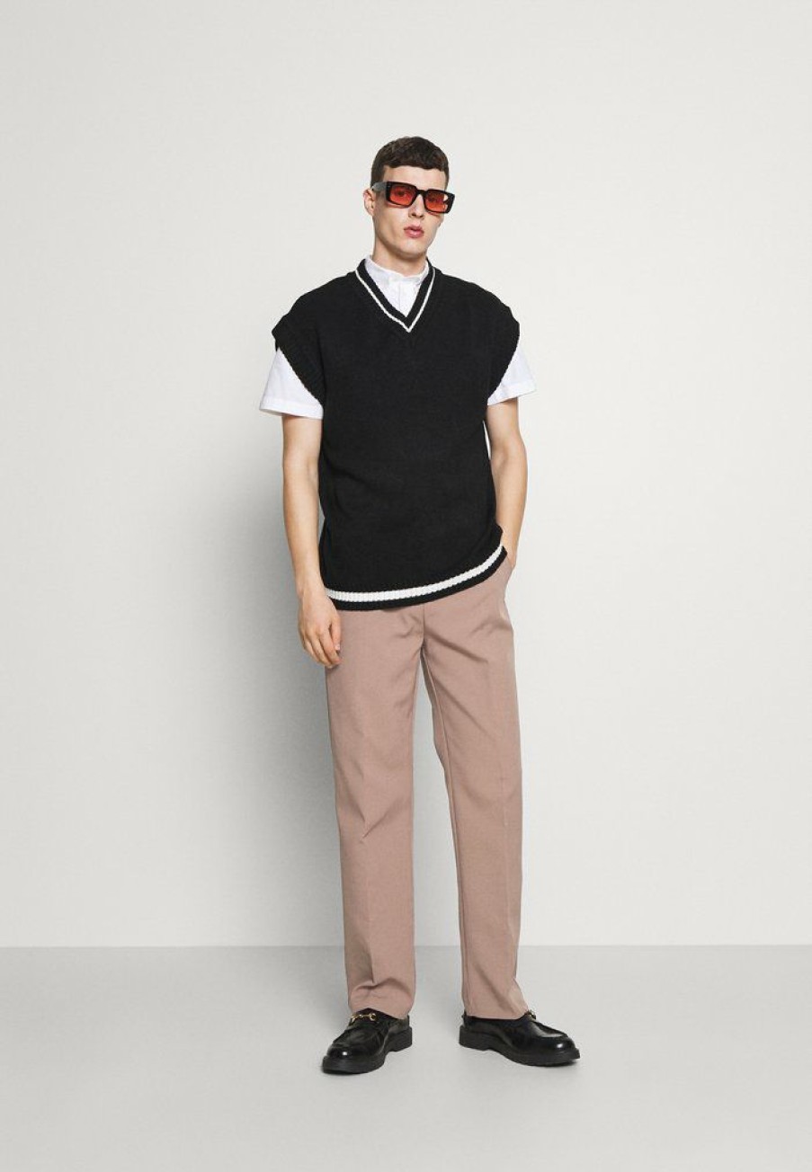 Shirt * | Mennace Evian Straight Leg Suit Trouser Trousers Stone