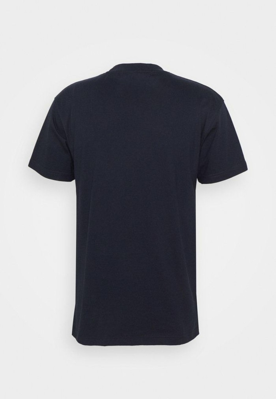 Clothing * | Mennace Essential Regular Unisex Print T-Shirt Navy