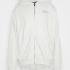 Clothing * | Mennace Essential Hoodie Unisex Zip-Up Sweatshirt Light Grey