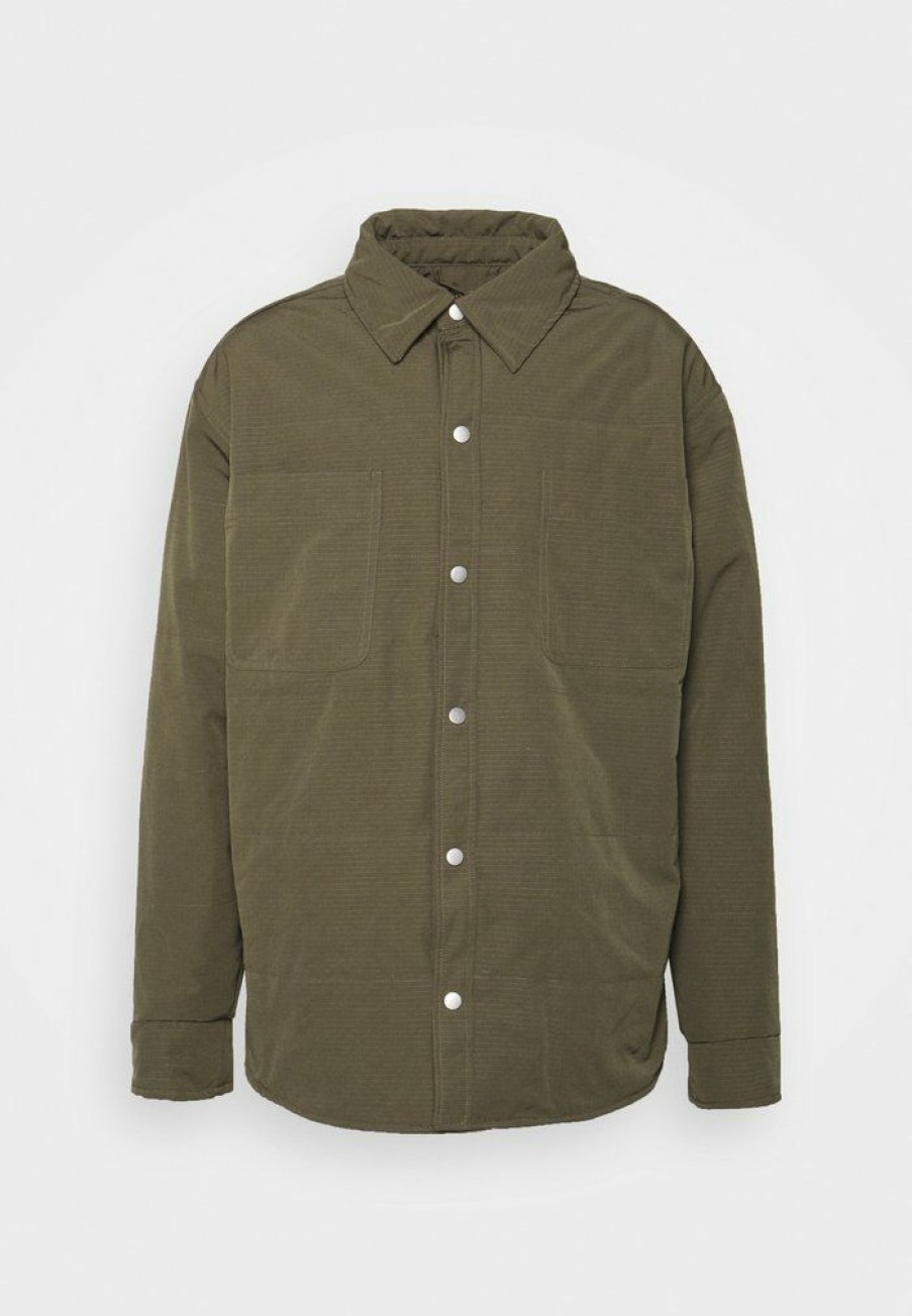 Clothing * | Mennace Padded Overshirt Light Jacket Green