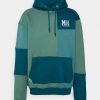 Clothing * | Mennace Cut Sew Patchwork Hoodie Sweatshirt Green