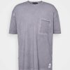 Clothing * | Mennace Reclaim Washed Pocket Tee Unisex Basic T-Shirt Charcoal