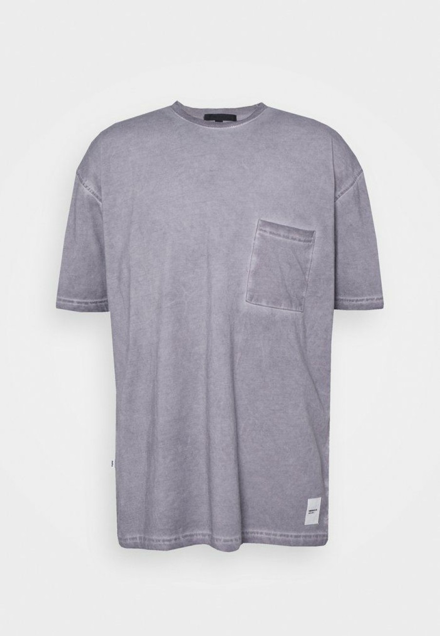 Clothing * | Mennace Reclaim Washed Pocket Tee Unisex Basic T-Shirt Charcoal