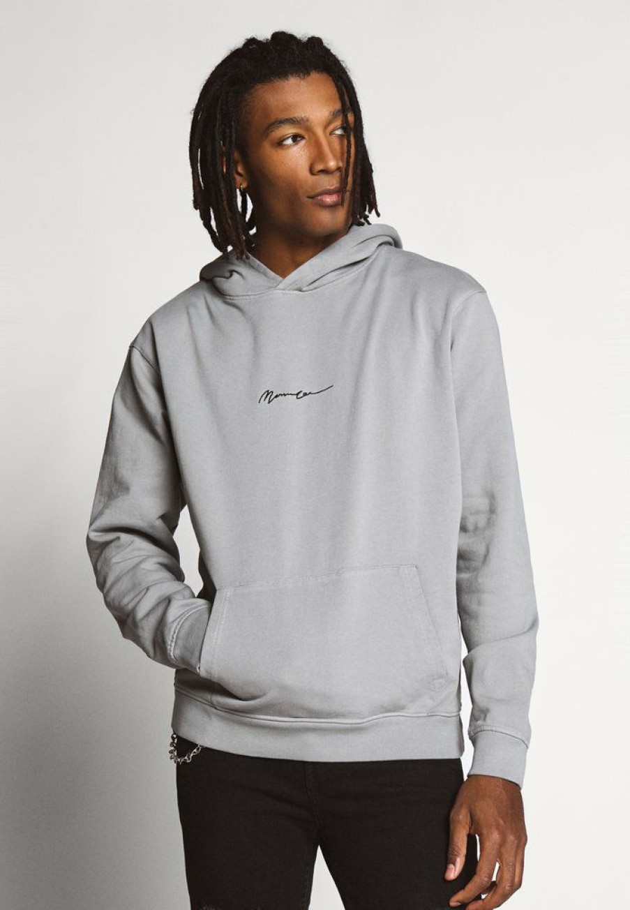 Clothing * | Mennace Essential Regular Overhead Hoody With Signature Hoodie Slate Grey