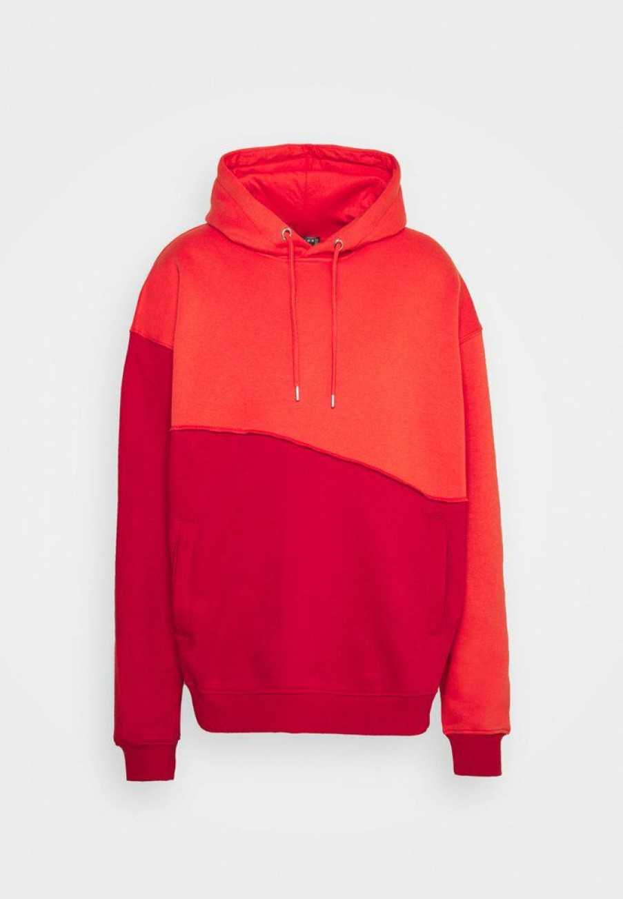 Clothing * | Mennace Wavy Seam Hoodie Unisex Hoodie Red