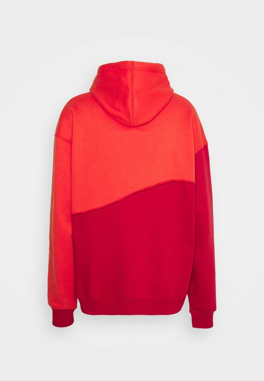 Clothing * | Mennace Wavy Seam Hoodie Unisex Hoodie Red