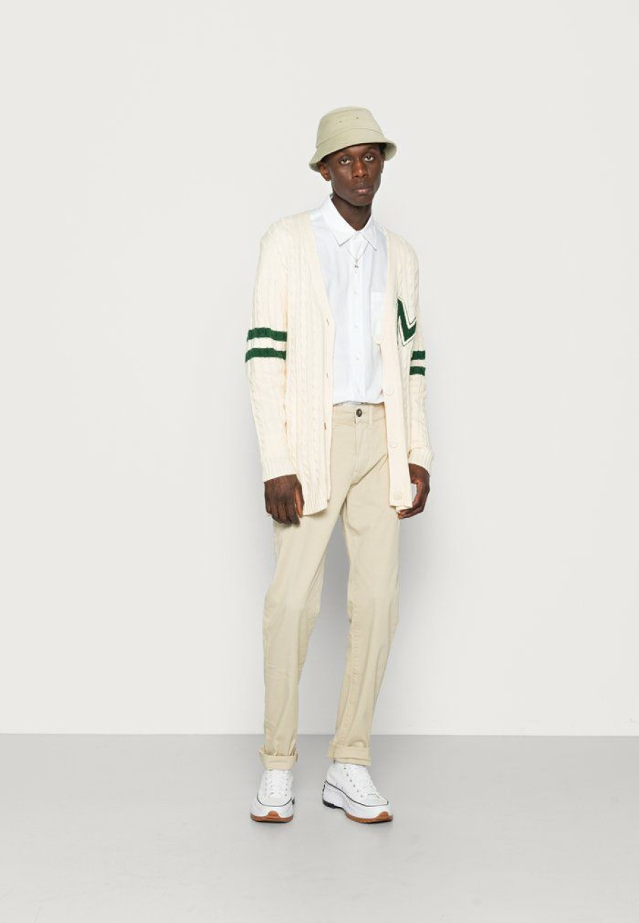 Clothing * | Mennace Cable Varsity Cardgian Cardigan White