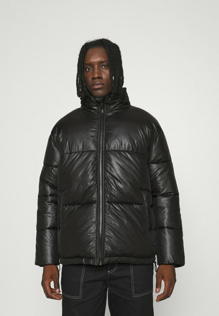 Clothing * | Mennace Mirror Puffer Jacket Winter Jacket Black