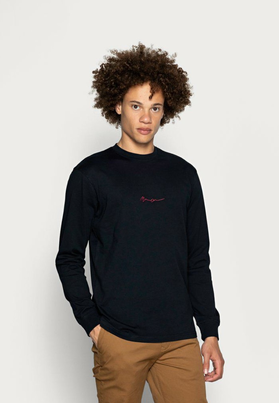 Clothing * | Mennace Essential Signature Tee Long Sleeved Top Navy