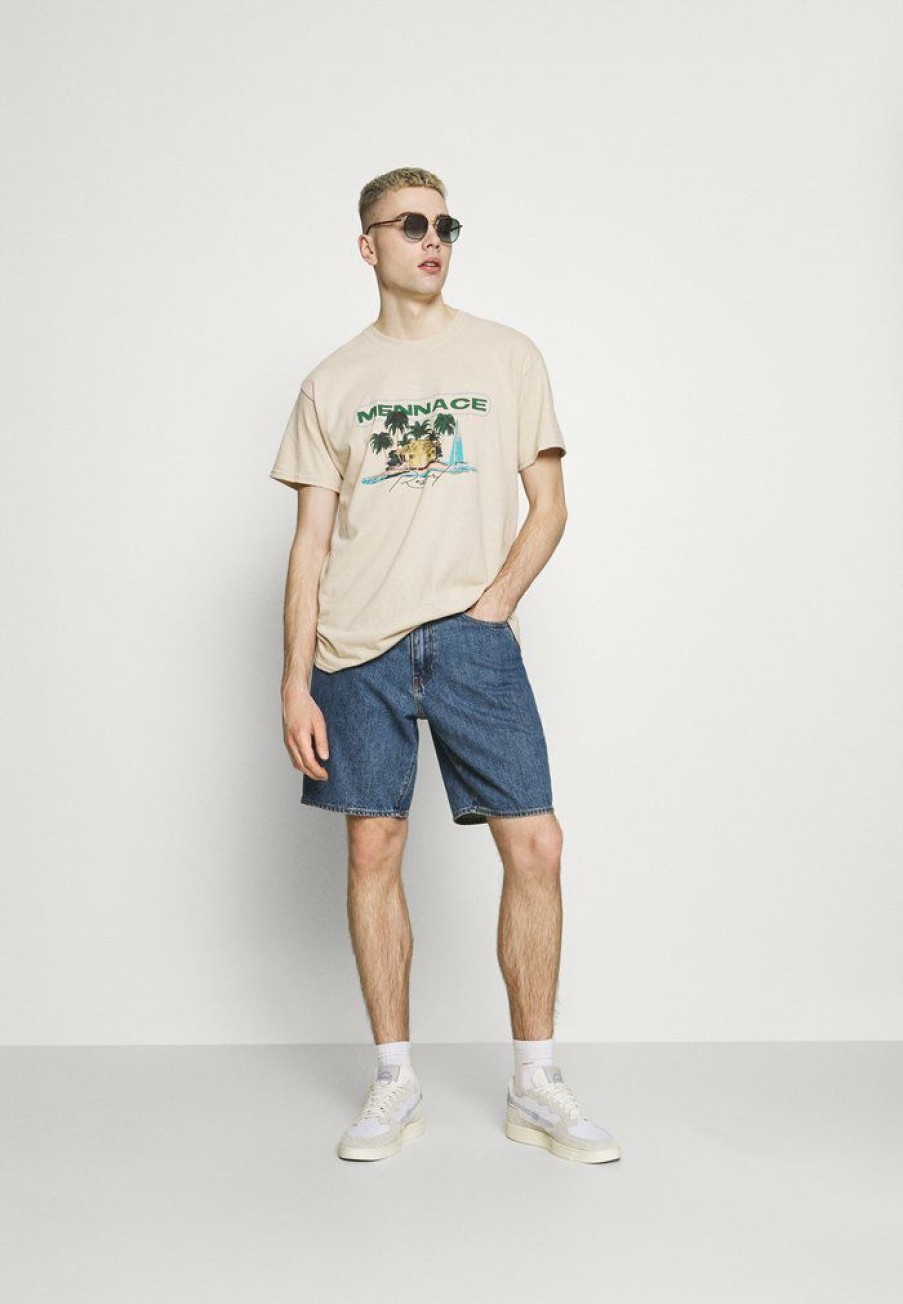 Clothing * | Mennace Havana Resort Regular Shirt Print T-Shirt Sand