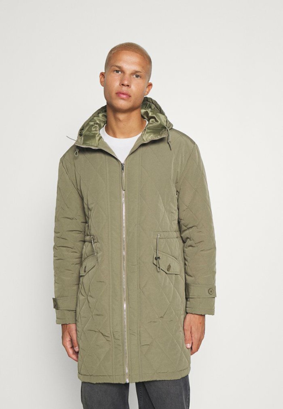 Clothing * | Mennace Evian Quilted Jacket Winter Coat Green