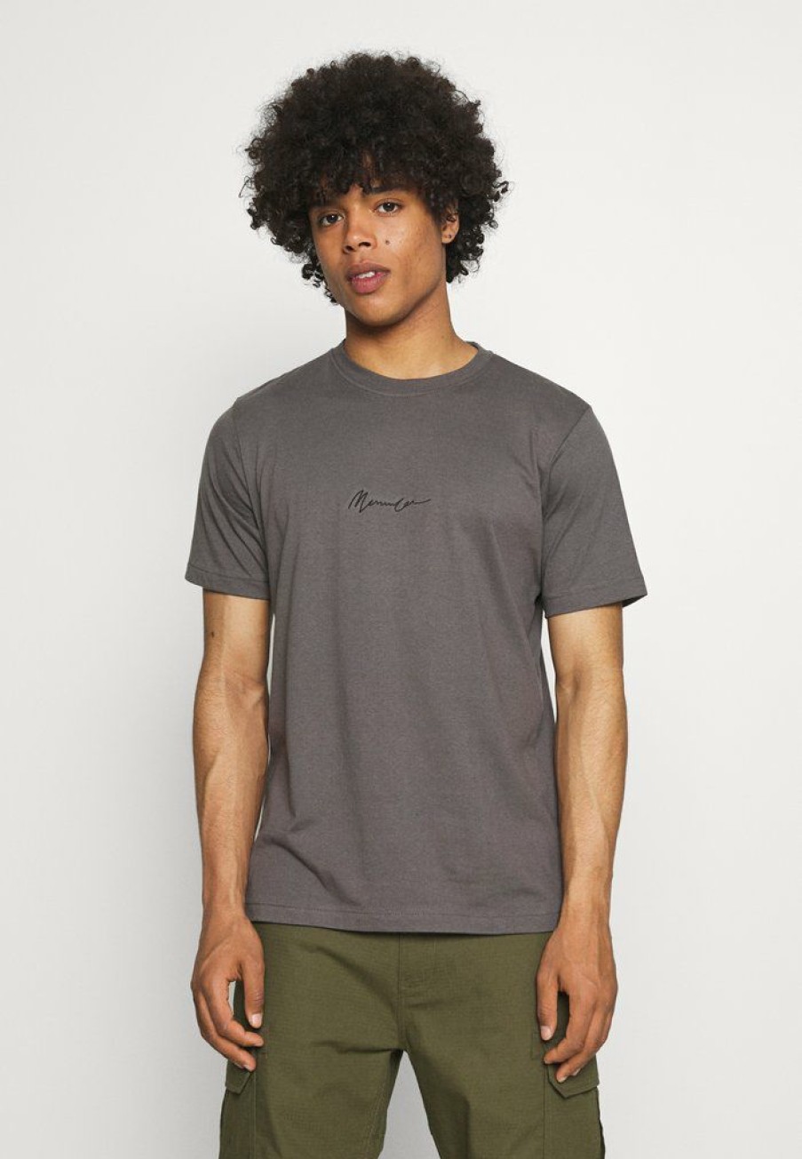 Clothing * | Mennace Essential Regular Unisex Basic T-Shirt Charcoal