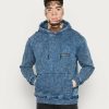 Clothing * | Mennace Washed Badge Hoodie Unisex Hoodie Blue